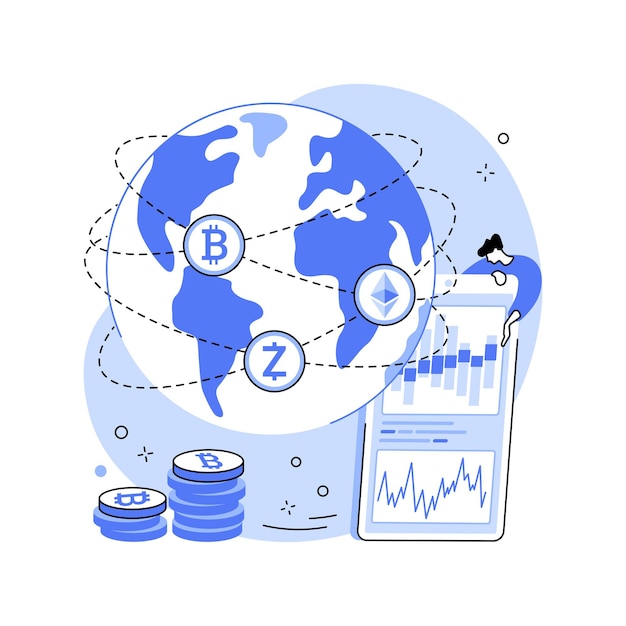 Cryptocurrency munt geïsoleerde cartoon vectorillustraties