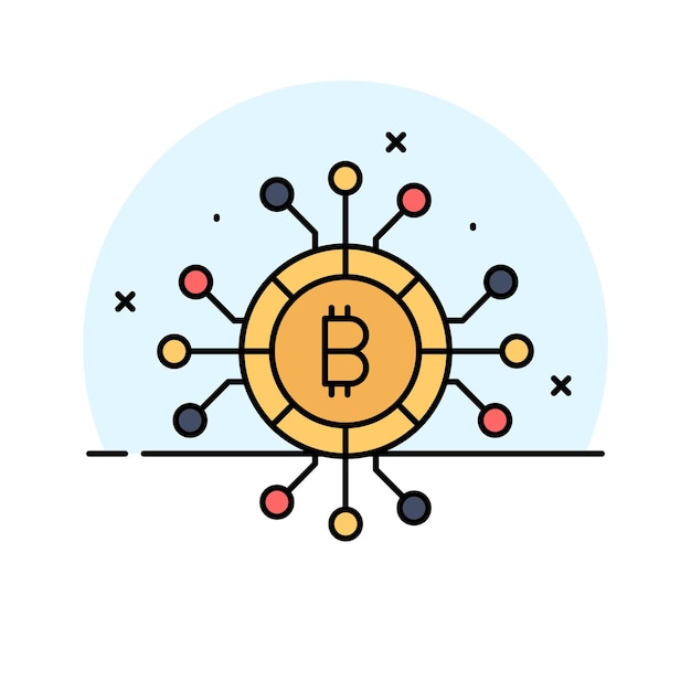 Cryptocurrency munt vector ontwerp bitcoin icoon in moderne stijl