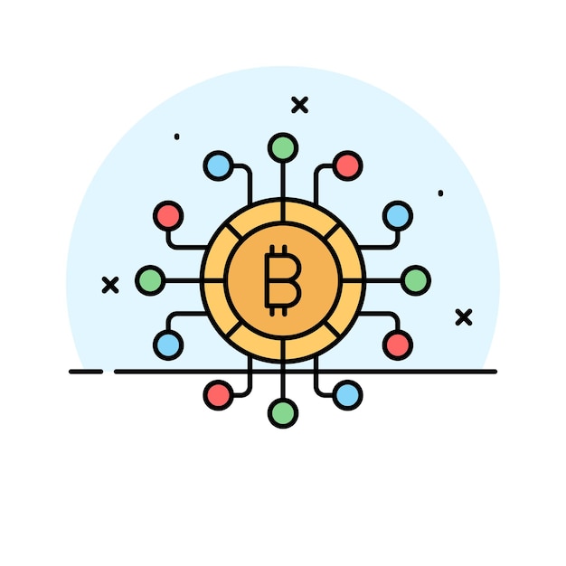 Cryptocurrency munt vector ontwerp bitcoin icoon in moderne stijl
