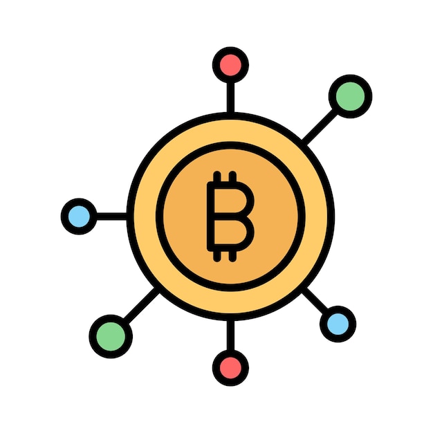 Cryptocurrency munt vector ontwerp bitcoin icoon in moderne stijl