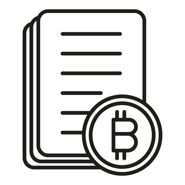 Vector cryptocurrency papers icon outline vector crypto business finance graph