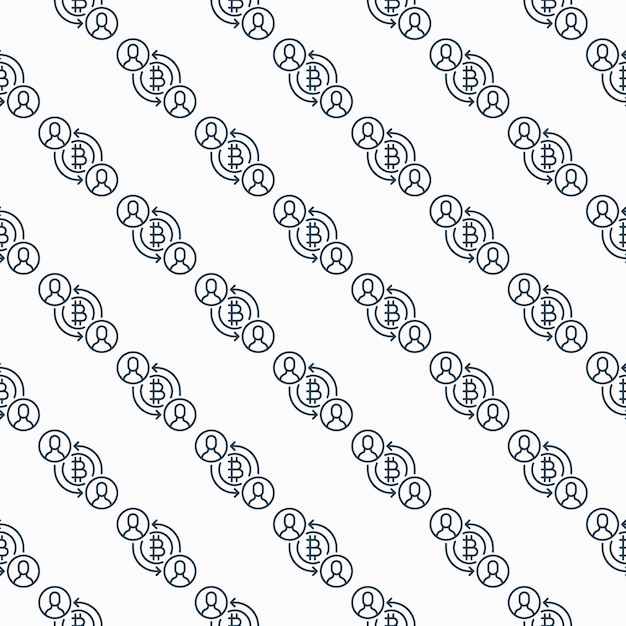 cryptocurrency payment vector bitcoin crypto thin line seamless pattern