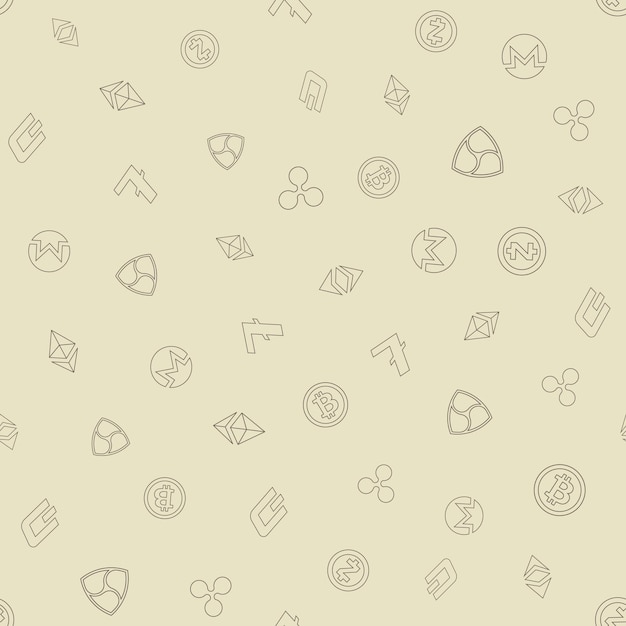 Cryptocurrency Seamless Pattern background