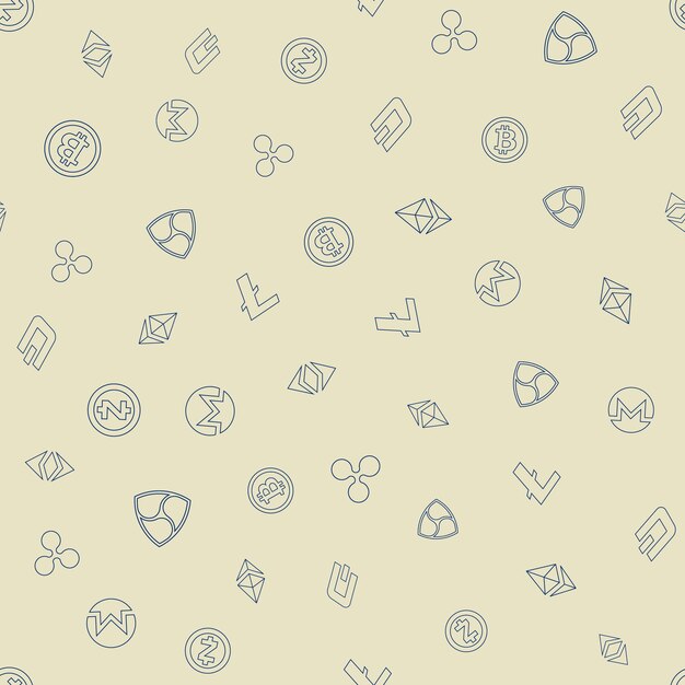 Cryptocurrency Seamless Pattern background