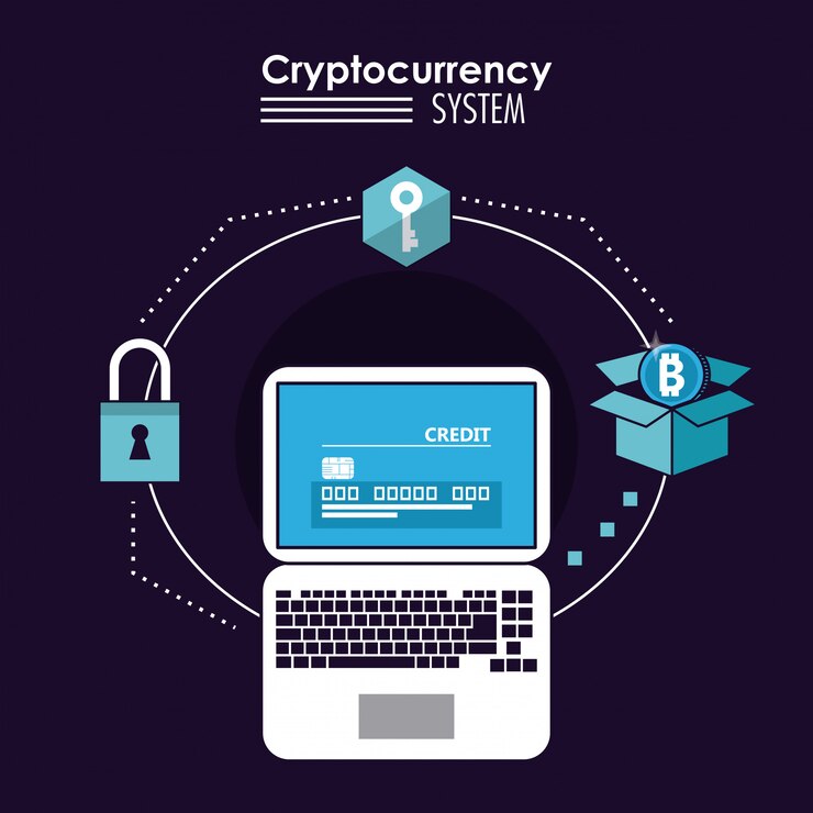 Vector cryptocurrency system banner 