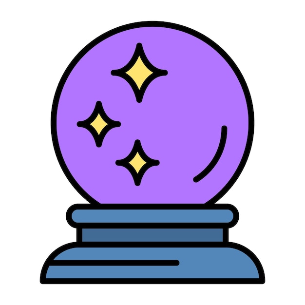 Crystal Ball Flat Illustration