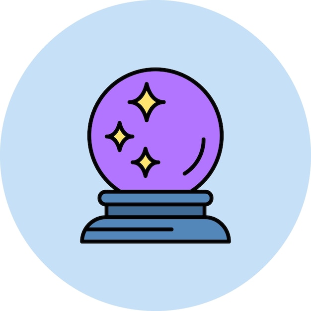 Crystal Ball Flat Illustration