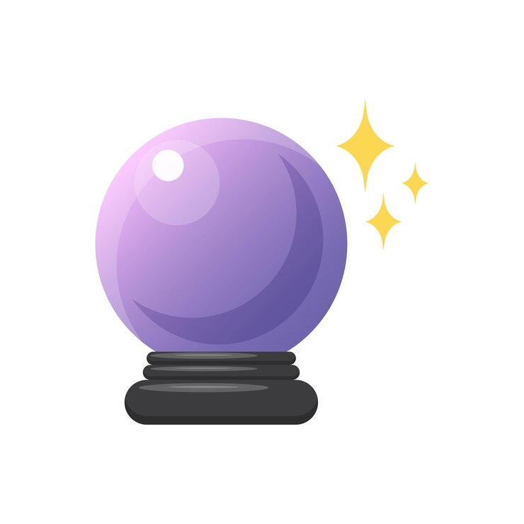 Vector crystal ball for fortune telling magic tool of fortuneteller and magician