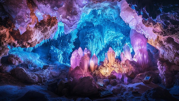 Crystal Cave with Hidden Treasures