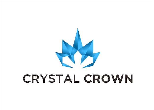 crystal crown logo design vector illustration