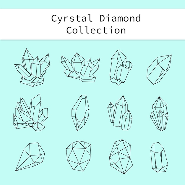 Crystal Diamond Illustration Set