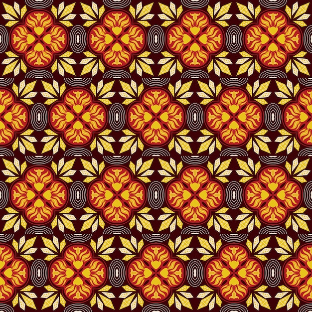 Crystal Floral Seamless Pattern Background Nature Plant Aboriginal Damask Art