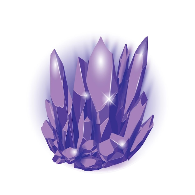 Vector crystal gems game assets collectie cartoon magic mineralen vector illustratie