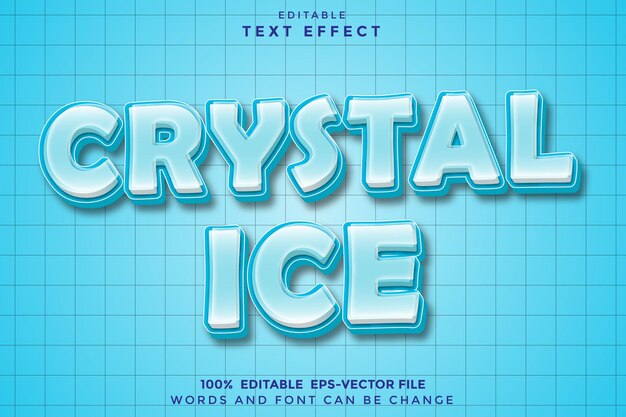 Crystal Ice Editable Text Effect 3D Flat Gradient