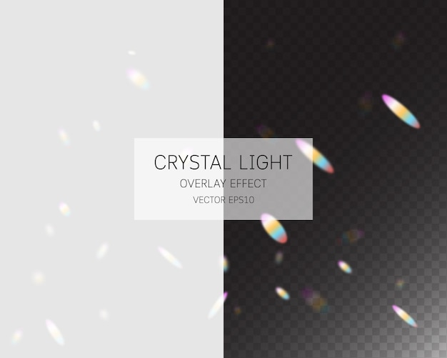 Crystal light overlay effect abstract light overlay effect isolated on background