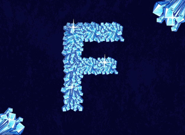 Crystal Shining Diamonds Alphabet F