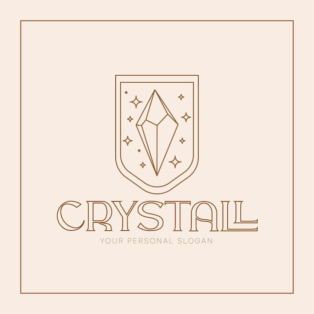 Crystal shop logotype in elegant luxury mystic style