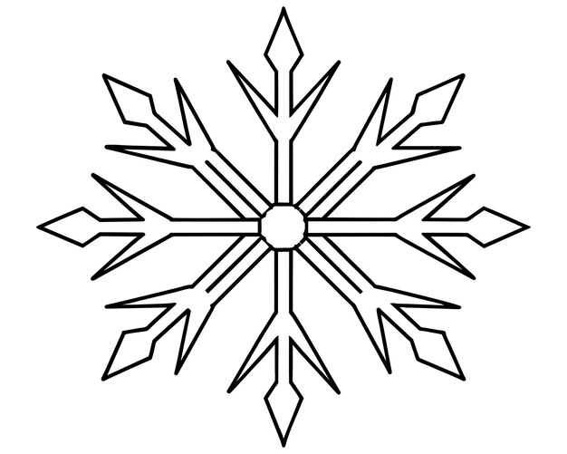 Vector crystal of snow silhouette vector
