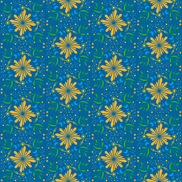 Crystal star moon seamless pattern sfondo natura pianta damasco art