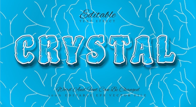 Crystal text effect 3d design template