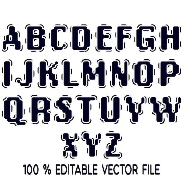 Crystal texture font vector alphabet with latin letters mosaic font