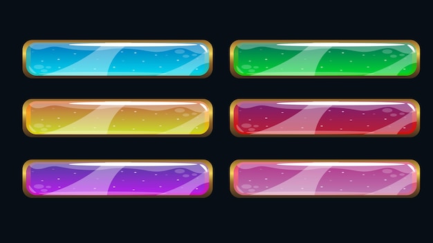 Crystal titelbanners voor episch gamedesign. decoratieve kozijnen. Vectorknoppen voor het web.