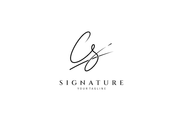 Vector cs initial signature logo template