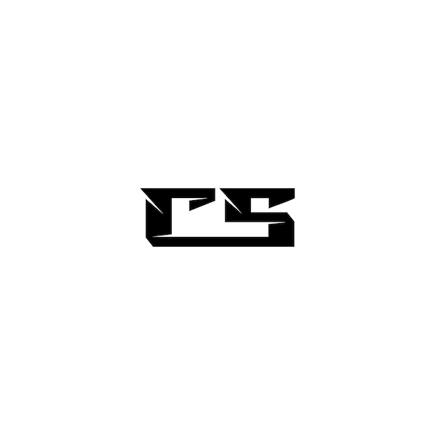 Cs 모노그램 로고 디자인 문자 텍스트 이름 기호 흑백 로고 타입 알파벳 문자 심플 로고