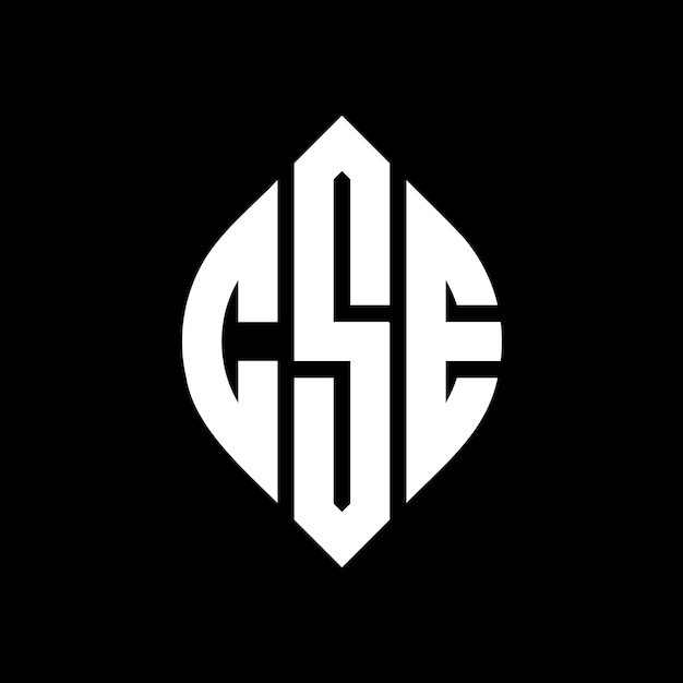 Vettore design del logo della lettera a cerchio cse con forma a cerchio e ellisse lettere a ellisse cse con stile tipografico le tre iniziali formano un logo a cerchio cse emblema a cerchio abstract monogramma lettera mark vettore.