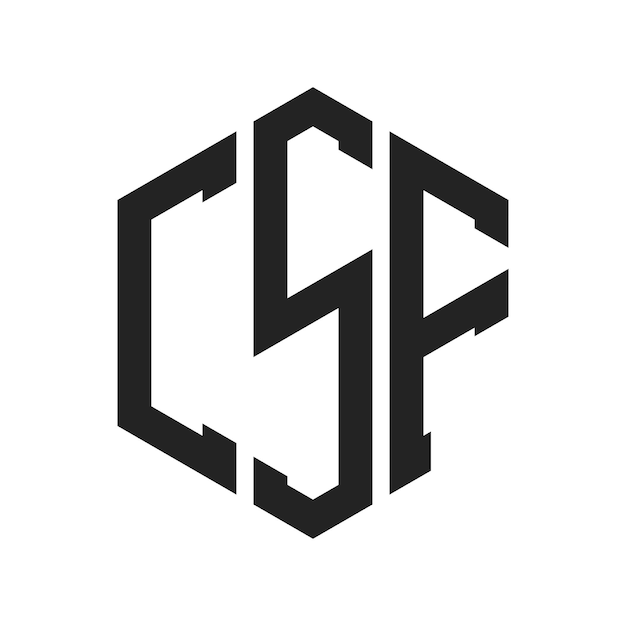 csf logo design initial letter csf monogram logo using hexagon shape