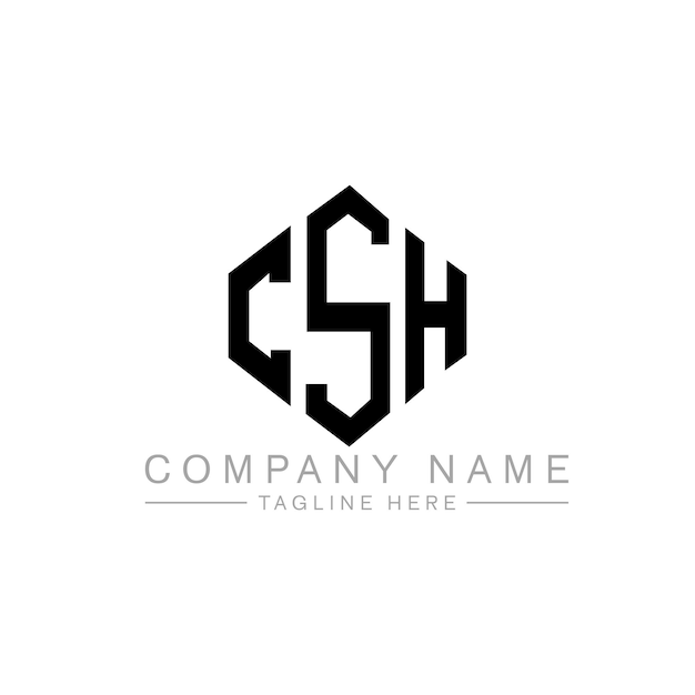 다각형 모양의 CSH 글자 로고 디자인 (CSH 다각형 및 큐브 모양 로고 디자인) CSH 육각형 터 로고 템플릿 (백색과 검은색) CSH 모노그램 비즈니스 및 부동산 로고