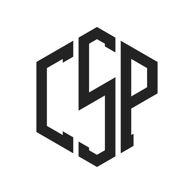 csp logo design initial letter csp monogram logo using hexagon shape