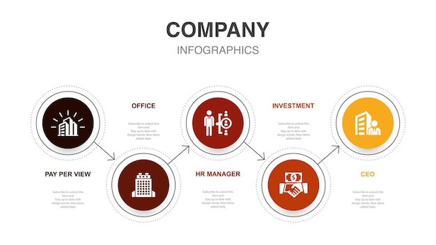 CSR responsibility sustainability ethics goal icons Infographic design layout template Creative presentation concept with 5 steps