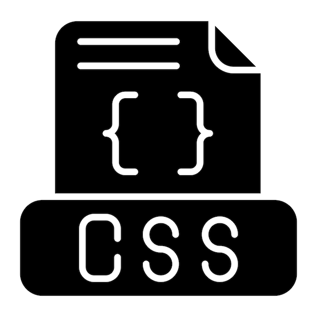 Css-bestand Glyph Solid Black Illustratie
