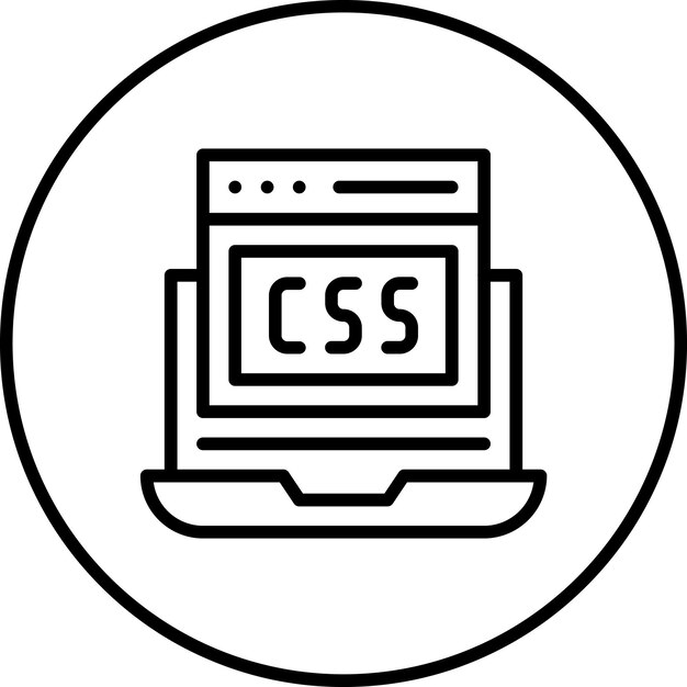 코딩 및 개발 아이콘 세트의 CSS 코드 터 아이콘 일러스트레이션