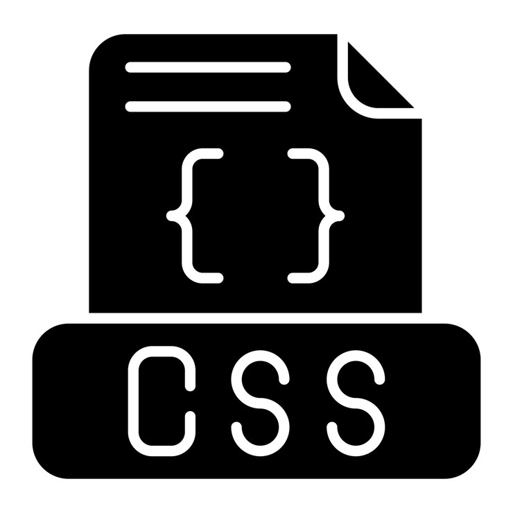 Vector css file glyph solid black illustration