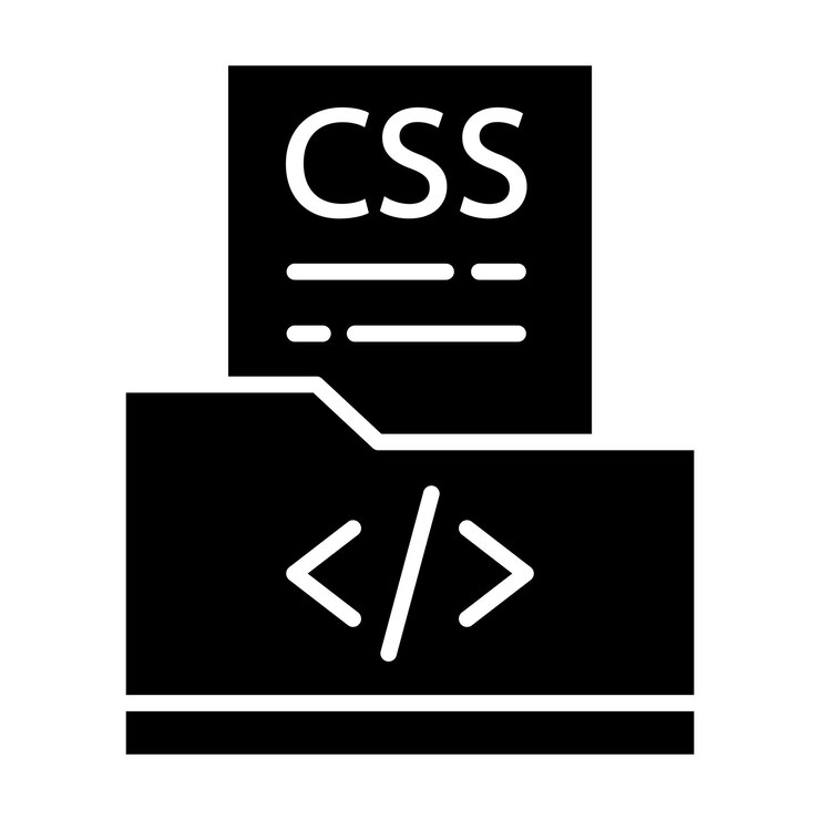 Vector css file glyph solid black illustration