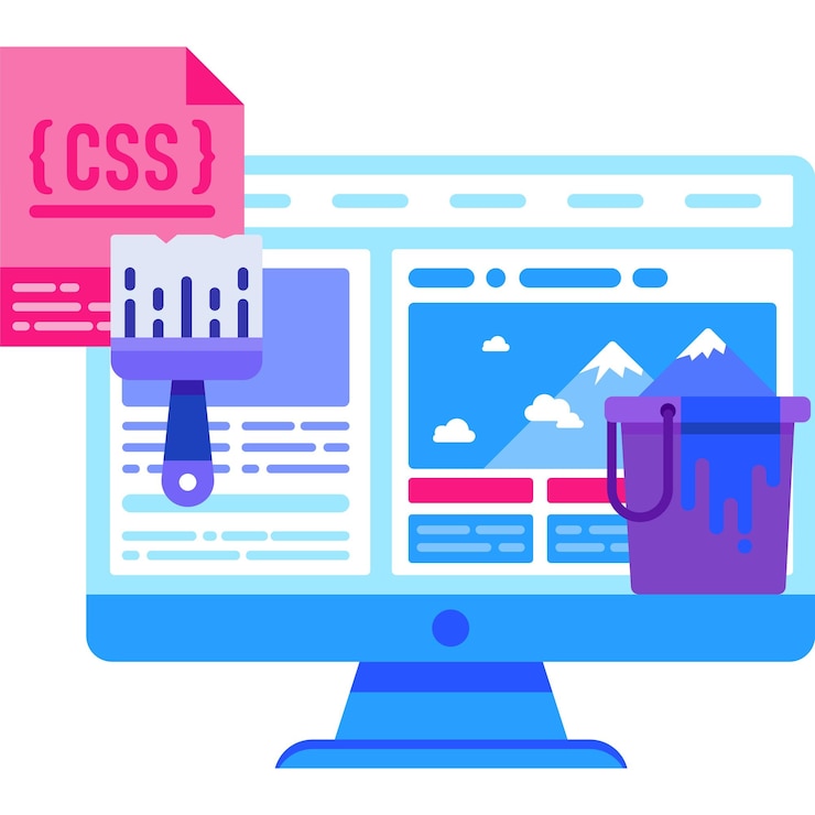 Vector css maintenance icon flat vector software develop