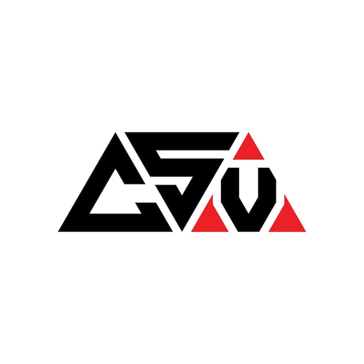 Vector 삼각형 모양의 csv 삼각형 로고 디자인 모노그램 csv 세각형 터 로고 템플릿과 빨간색 csv 삼角형 로고 간단하고 우아하고 고급스러운 로고 csv