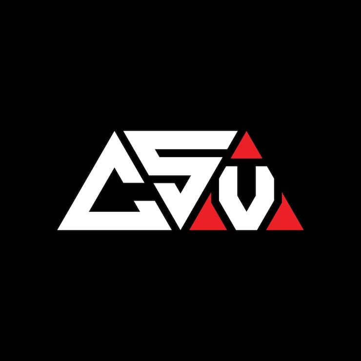 Vector 삼각형 모양의 csv 삼각형 로고 디자인 모노그램 csv 세각형 터 로고 템플릿과 빨간색 csv 삼角형 로고 간단하고 우아하고 고급스러운 로고 csv