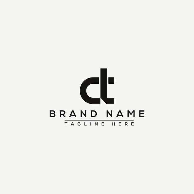 Ct logo design template vector graphic branding element