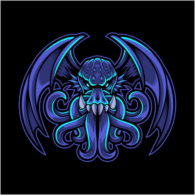 Cthulhu esport mascotte logo