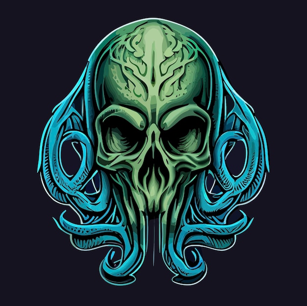 Cthulhu flat design vector art cthulhu icon