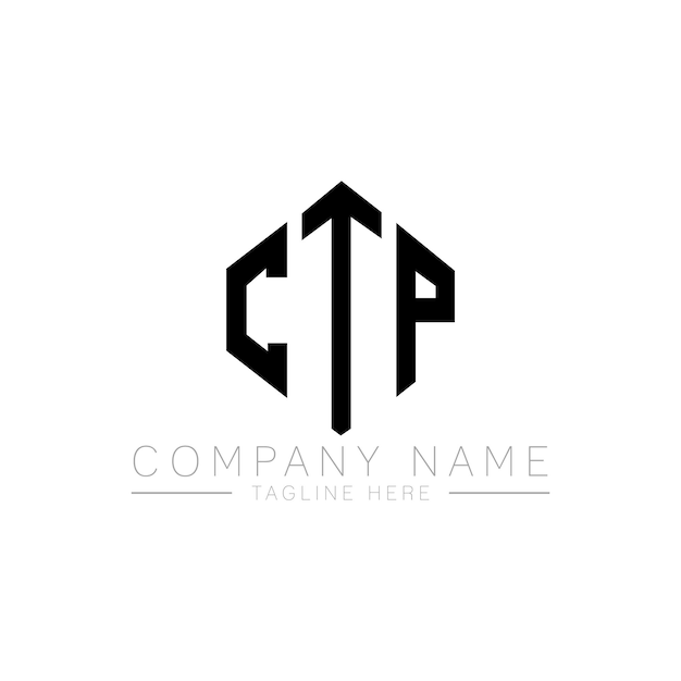 CTP letter logo ontwerp met veelhoek vorm CTP veelhoek en kubus vorm logo ontwerp CTP zeshoek vector logo sjabloon witte en zwarte kleuren CTP monogram bedrijf en vastgoed logo