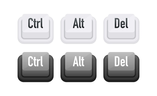 Vector ctrl alt del shortcut keys keyboard keys