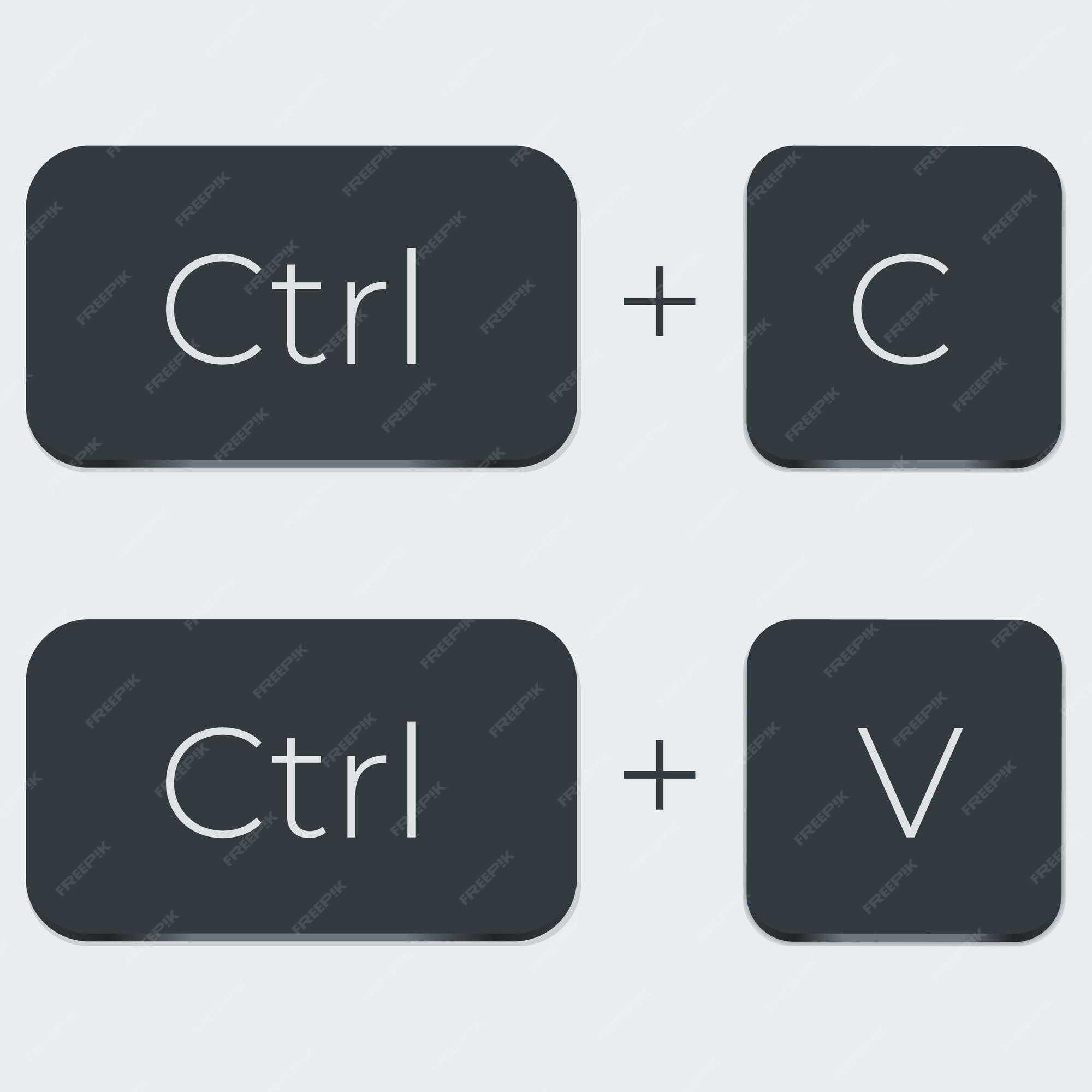 Premium Vector Ctrl C and Ctrl V computer keyboard buttons Desktop