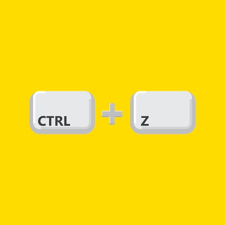 वेक्टर ctrl z is used as a shortcut to undo