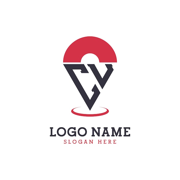 CU Location Icon デザイン ナビゲーションマップアプリとロケーションベースのビジネスのための現代的なCU Pinpointロゴ