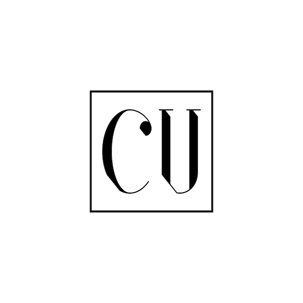 CU モノグラムロゴ デザイン文字 テキスト名 シンボル モノクロロゴタイプ アルファベット文字 シンプルロゴ