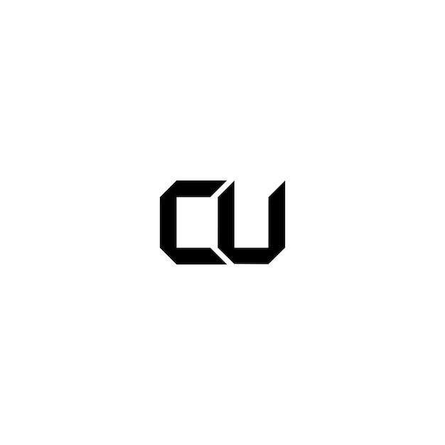 CU monogram logo ontwerp letter tekst naam symbool monochroom logo alfabet karakter eenvoudig logo